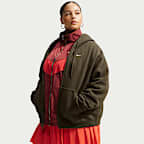 Sudadera con gorro oversized de cierre completo para mujer Nike Studio Fleece Medium Weight