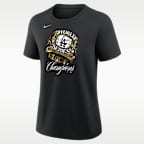 Playera Nike de la MLB para mujer Los Angeles Dodgers 2025 World Series Champion Gold Series