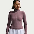 Nike Sportswear Chill Knit Women's Tight Quarter-Zip Long-Sleeve Ribbed Top