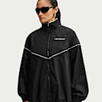 Chamarra deportiva oversized de popelina con ribete festoneado para mujer Nike Sportswear