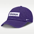 Gorro ajustable Nike de la NFL para hombre de los Minnesota Vikings con marca denominativa Primetime Club