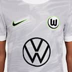 Maglia da calcio replica a manica corta Nike Dri-FIT Vfl Wolfsburg 2025/2026 Stadium per ragazzo/a – Away