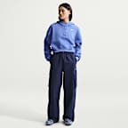 Sudadera con gorro Nike Sportswear oversized cropped Henley de tejido Fleece para mujer Phoenix