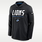 Detroit Lions Sideline Men's Nike Dri-FIT NFL Long-Sleeve Hooded Top