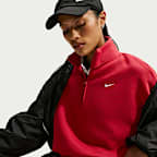 Nike Studio Fleece Medium Weight Women's Oversized 1/4-Zip Cropped Top