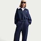 Oversize-byxor med hög midja och muddar Nike Studio Fleece Medium Weight för kvinnor