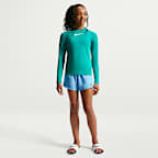 Playera de manga larga Dri-FIT UV para niña talla grande Nike Swim Hydroguard