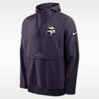 Minnesota Vikings Rivalries Collection Sideline Anorak Men's Nike NFL 1/2-Zip Hooded Jacket