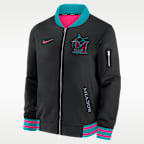 Miami Marlins Authentic Collection City Connect Men's Nike MLB Full-Zip Bomber Jacket