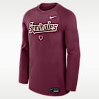 Florida State Dugout Game Time Men's Nike Dri-FIT College Long-Sleeve T-Shirt
