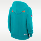 Sudadera con gorro sin cierre Nike Dri-FIT de la NFL para mujer Miami Dolphins Sideline