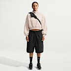 Haut court oversize à 1/4 de zip Nike Studio Fleece Medium Weight pour femme