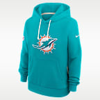 Sudadera con gorro sin cierre Nike Dri-FIT de la NFL para mujer Miami Dolphins Sideline