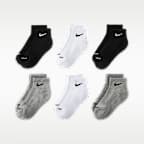Calcetines de 1/4 para preescolar (6 pares) Nike Dri-FIT Performance Basics