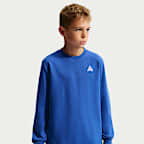 Playera de manga larga de tela de punto para niños talla grande ACG
