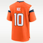 Bo Nix Denver Broncos Men's Nike NFL Game Football Jersey