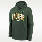 Green Bay Packers Essentials Club Logo Arch Big Kids' Nike NFL Pullover Crew