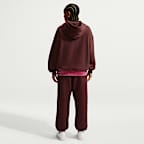 Pants oversized de tiro alto con dobladillo para mujer Nike Studio Fleece Medium Weight