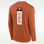 Playera de manga larga universitaria Nike Dri-FIT para hombre Texas Primetime Stack Legend