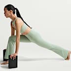 나이키 젠비 여성 하이웨이스트 플레어 노 프론트 심 레깅스