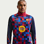 FC Barcelona Strike Home Men's Nike Dri-FIT Soccer Pre-Match Knit Drill Top