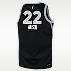 Jersey de la WNBA de alero polivalente Nike Dri-FIT para niño talla grande A'ja Wilson Las Vegas Aces 2024 Explorer Edition