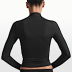 Playera de manga larga con cuello alto de medio cierre para mujer NikeSKIMS Matte