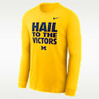 Michigan Sideline Slogan Men's Nike Dri-FIT College Long-Sleeve T-Shirt