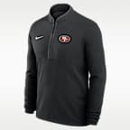 Playera de manga larga Nike Dri-FIT de la NFL de medio cierre para hombre San Francisco 49ers Logo Victory