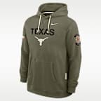 Texas 2025 Military Appreciation Men's Nike Dri-FIT College Pullover Hoodie
