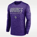 Minnesota Vikings Sideline Team Issue Velocity Men's Nike Dri-FIT NFL Long-Sleeve T-Shirt