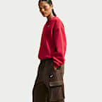 Pants cargo de tiro alto oversized para mujer Nike Studio Fleece Medium Weight