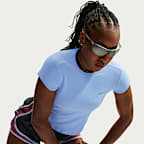 Playera de correr de manga corta Dri-FIT cropped sin costuras para mujer Nike Swift