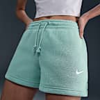 Shorts de tiro medio de 10 cm para mujer Nike Sportswear Phoenix Fleece