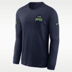 Seattle Seahawks Sideline Team Issue Men's Nike Dri-FIT NFL Long-Sleeve T-Shirt