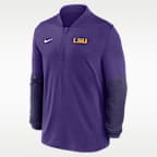 Playera universitaria Nike Dri-FIT de medio cierre para hombre LSU