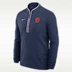 Playera de manga larga Nike Dri-FIT de la MLB de medio cierre para hombre Detroit Tigers Victory