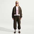Sudadera con gorro cropped oversized de cierre completo para mujer Nike Studio Fleece Medium Weight