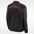 Chamarra bomber Nike de la MLB de cierre completo para hombre San Francisco Giants Authentic Collection Dugout