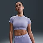 Nike Pro Women's Dri-FIT Short-Sleeve Cropped Graphic Top