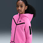 Sudadera con gorro de cierre completo para niña Nike Sportswear Tech Fleece