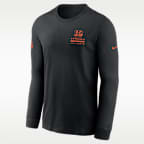 Playera de manga larga Nike Dri-FIT de la NFL para hombre Cincinnati Bengals Sideline Team Issue
