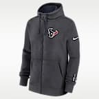 Sudadera con gorro Nike de la NFL de cierre completo para hombre Houston Texans Playbook Page Club
