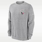 Sudadera de cuello redondo sin cierre Nike de la NFL para hombre Houston Texans Draw Block Club