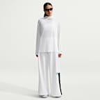 Pants de tejido Knit de poliéster de tiro medio y pierna ancha holgados para mujer Nike Sportswear