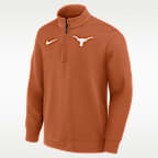 Playera de manga larga universitaria Nike Dri-FIT de medio cierre para hombre Texas Coaches