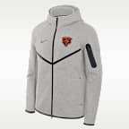 Chamarra con gorro de cierre completo Nike Tech Fleece Windrunner de la NFL para hombre de los Chicago Bears