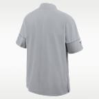 Detroit Lions Sideline Coach Men's Nike NFL 1/2-Zip Short-Sleeve Hooded Jacket