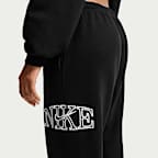 Pants con logotipo con dobladillo oversized para mujer Nike Studio Fleece Medium Weight