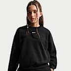 Sudadera de cuello redondo de tejido Fleece de corte cuadrado para niña Nike Sportswear Studio